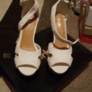 White wedge sandals